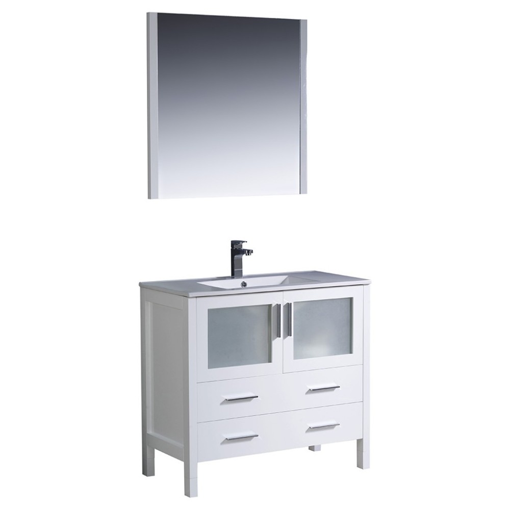 Fresca Torino 36" White Modern Bathroom Vanity w/ Integrated Sink