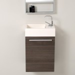 Fresca Pulito 16" Small Gray Oak Modern Bathroom Vanity w/ Tall Mirror