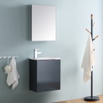 Valencia 20 Dark Slate Gray Wall Hung Modern Bathroom Vanity w/ Medicine Cabinet