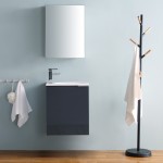 Valencia 20 Dark Slate Gray Wall Hung Modern Bathroom Vanity w/ Medicine Cabinet