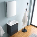 Valencia 20 Dark Slate Gray Wall Hung Modern Bathroom Vanity w/ Medicine Cabinet