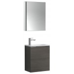 Valencia 20" Gray Oak Wall Hung Modern Bathroom Vanity w/ Medicine Cabinet