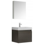 Fresca Nano 24" Gray Oak Modern Bathroom Vanity w/ Medicine Cabinet