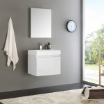 Fresca Nano 24" White Modern Bathroom Vanity w/ Medicine Cabinet