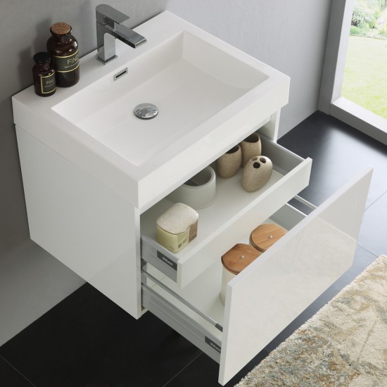 Fresca Nano 24" White Modern Bathroom Vanity w/ Medicine Cabinet