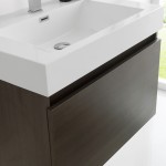 Fresca Mezzo 30" Gray Oak Wall Hung Modern Bathroom Vanity w/ Medicine Cabinet