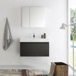 Fresca Mezzo 36" Black Wall Hung Modern Bathroom Vanity w/ Medicine Cabinet