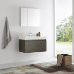 Fresca Mezzo 36" Gray Oak Wall Hung Modern Bathroom Vanity w/ Medicine Cabinet