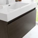 Fresca Mezzo 36" Gray Oak Wall Hung Modern Bathroom Vanity w/ Medicine Cabinet