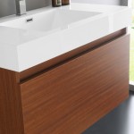 Fresca Mezzo 36" Teak Wall Hung Modern Bathroom Vanity w/ Medicine Cabinet