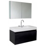 Fresca Mezzo 39" Black Modern Bathroom Vanity w/ Medicine Cabinet