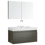 Fresca Mezzo 39" Gray Oak Modern Bathroom Vanity w/ Medicine Cabinet