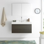 Fresca Mezzo 39" Gray Oak Modern Bathroom Vanity w/ Medicine Cabinet