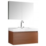 Fresca Mezzo 39" Teak Modern Bathroom Vanity w/ Medicine Cabinet