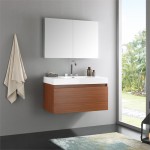 Fresca Mezzo 39" Teak Modern Bathroom Vanity w/ Medicine Cabinet