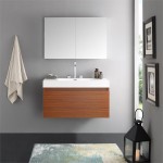 Fresca Mezzo 39" Teak Modern Bathroom Vanity w/ Medicine Cabinet