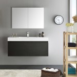 Fresca Mezzo 48" Black Wall Hung Modern Bathroom Vanity w/ Medicine Cabinet