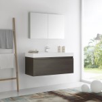 Fresca Mezzo 48" Gray Oak Wall Hung Modern Bathroom Vanity w/ Medicine Cabinet