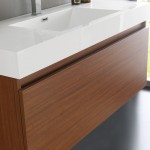 Fresca Mezzo 48" Teak Wall Hung Modern Bathroom Vanity w/ Medicine Cabinet