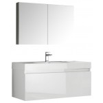 Fresca Mezzo 48" White Wall Hung Modern Bathroom Vanity w/ Medicine Cabinet