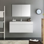 Fresca Mezzo 48" White Wall Hung Modern Bathroom Vanity w/ Medicine Cabinet