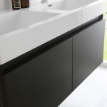 Mezzo 48" Black Wall Hung Double Sink Modern Bathroom Vanity w/ Medicine Cabinet