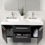 Fresca Opulento 54" Black Modern Double Sink Bathroom Vanity w/ Medicine Cabinet