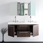 Opulento 54" Gray Oak Modern Double Sink Bathroom Vanity w/ Medicine Cabinet