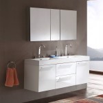 Fresca Opulento 54" White Modern Double Sink Bathroom Vanity w/ Medicine Cabinet