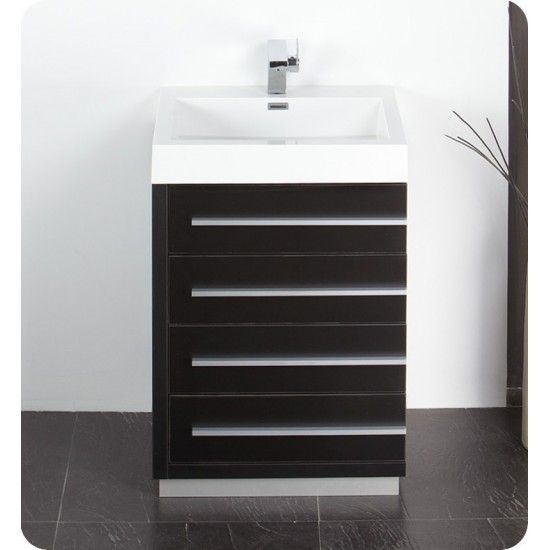 Fresca Livello 24" Black Modern Bathroom Vanity w/ Medicine Cabinet