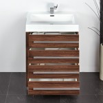 Fresca Livello 24" Walnut Modern Bathroom Vanity w/ Medicine Cabinet