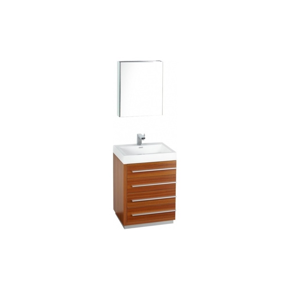 Fresca Livello 24" Teak Modern Bathroom Vanity w/ Medicine Cabinet