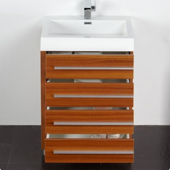 Fresca Livello 24" Teak Modern Bathroom Vanity w/ Medicine Cabinet