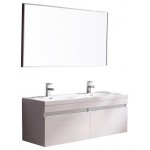 Fresca Largo 57" White Modern Bathroom Vanity w/ Wavy Double Sinks