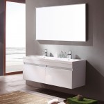 Fresca Largo 57" White Modern Bathroom Vanity w/ Wavy Double Sinks