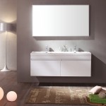 Fresca Largo 57" White Modern Bathroom Vanity w/ Wavy Double Sinks