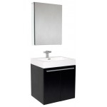 Fresca Alto 23" Black Modern Bathroom Vanity w/ Medicine Cabinet