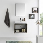 Fresca Alto 23" Gray Oak Wall Hung Modern Bathroom Vanity w/ Medicine Cabinet