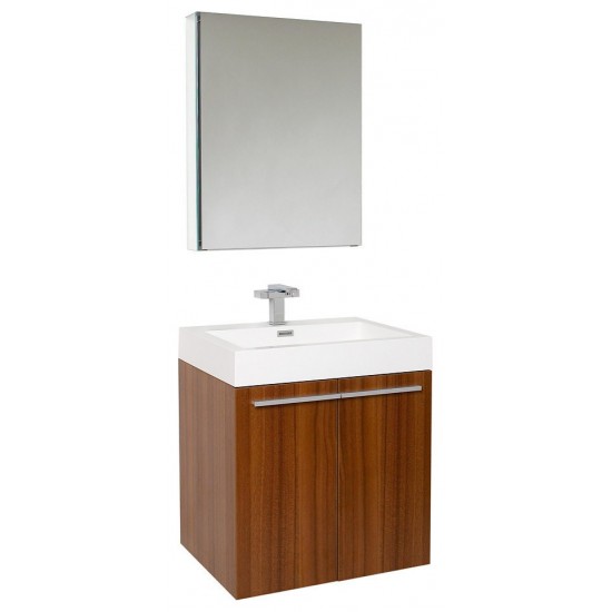 Fresca Alto 23" Teak Modern Bathroom Vanity w/ Medicine Cabinet