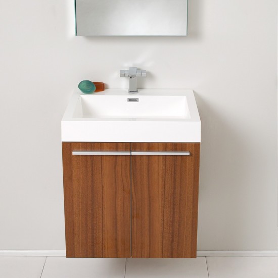 Fresca Alto 23" Teak Modern Bathroom Vanity w/ Medicine Cabinet