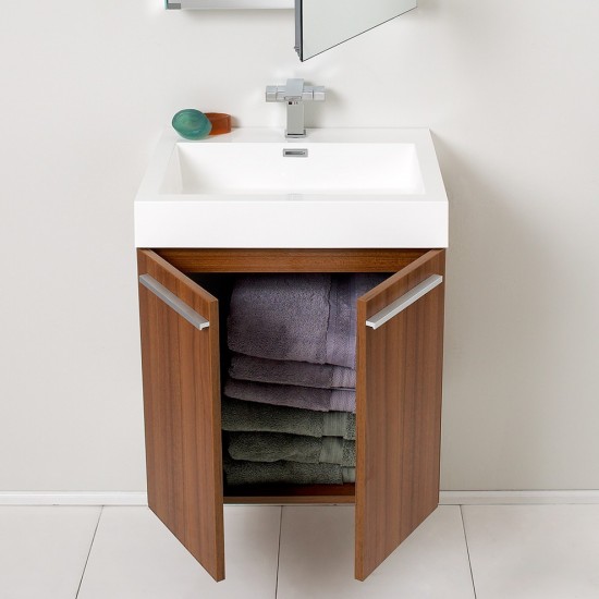 Fresca Alto 23" Teak Modern Bathroom Vanity w/ Medicine Cabinet