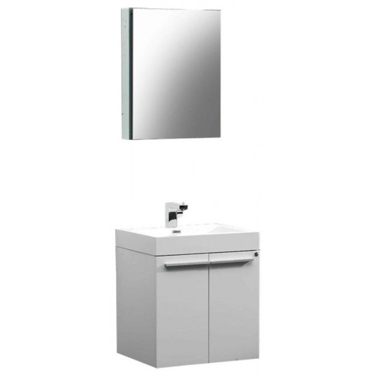 Fresca Alto 23" White Modern Bathroom Vanity w/ Medicine Cabinet