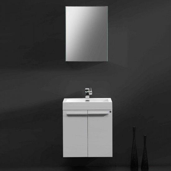 Fresca Alto 23" White Modern Bathroom Vanity w/ Medicine Cabinet