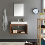 Fresca Vista 30" Teak Wall Hung Modern Bathroom Vanity w/ Medicine Cabinet