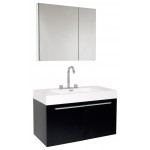 Fresca Vista 36" Black Modern Bathroom Vanity w/ Medicine Cabinet