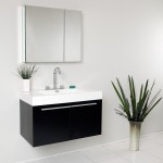 Fresca Vista 36" Black Modern Bathroom Vanity w/ Medicine Cabinet