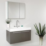 Fresca Vista 36" Gray Oak Modern Bathroom Vanity w/ Medicine Cabinet