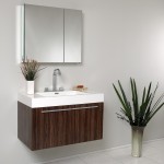 Fresca Vista 36" Walnut Modern Bathroom Vanity w/ Medicine Cabinet