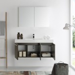 Fresca Vista 48" Gray Oak Wall Hung Modern Bathroom Vanity w/ Medicine Cabinet