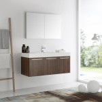 Fresca Vista 48" Walnut Wall Hung Modern Bathroom Vanity w/ Medicine Cabinet